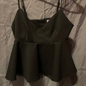 Womens Black H&M Cropped Tank Top